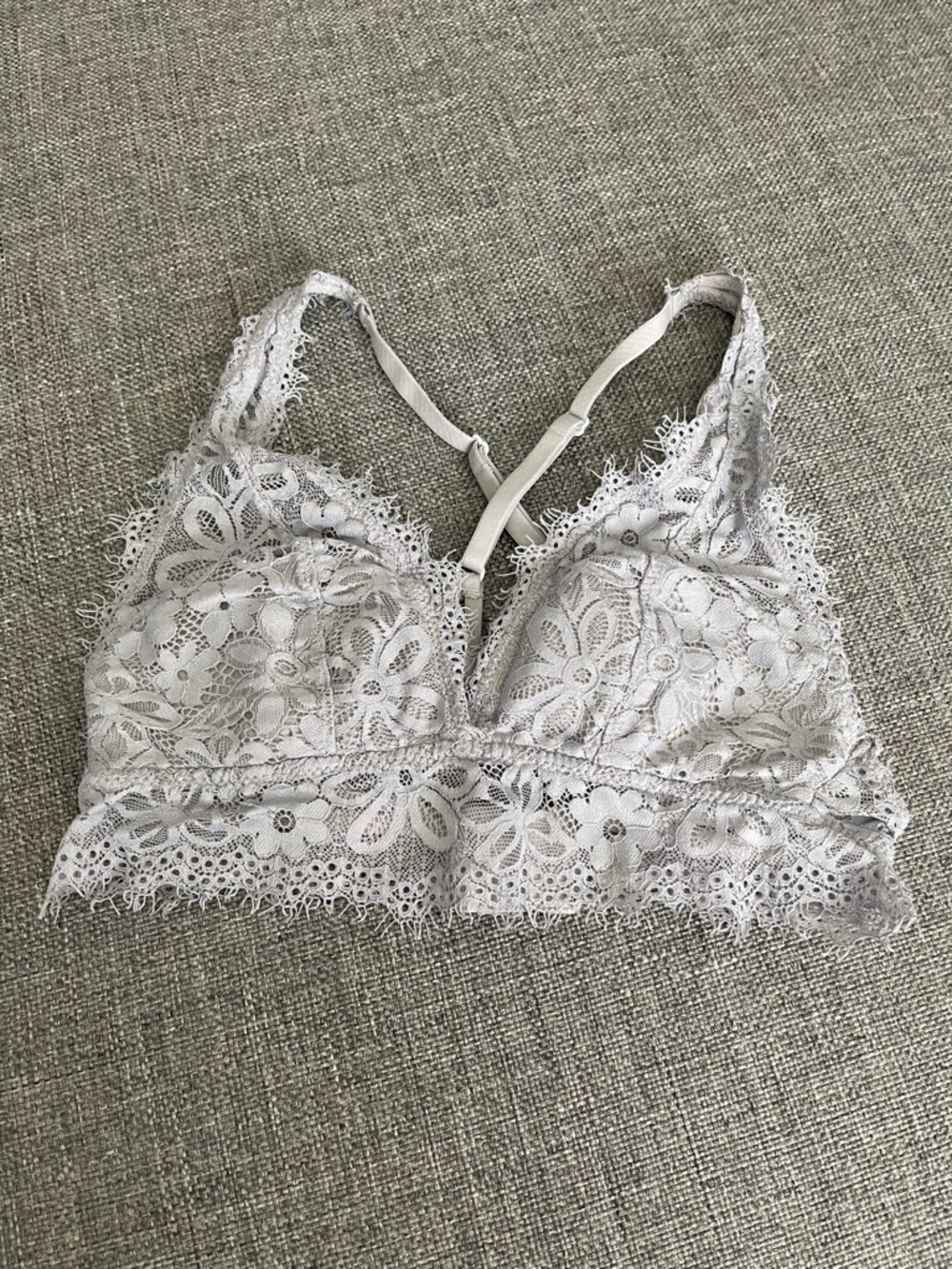aerie Lace Bralette in Light Gray